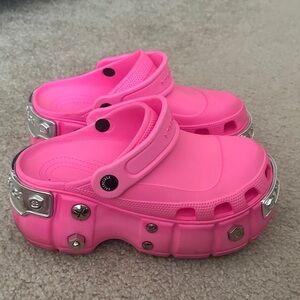 Pink Clogs with Silver Accents--read description
